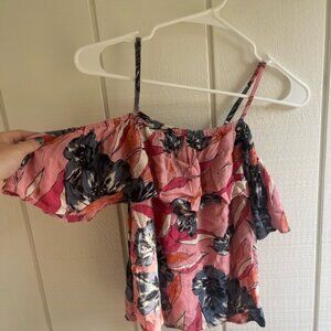 Billabong Pink and Black Floral Blouse